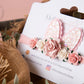 Spring bunny ears headband, Easter bunny headband, pink bunny headband, flower headband