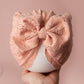 Baby turban, baby hat, baby accessory, baby shower gift, baby bow turban, summer turban, Brodrie peach Turban