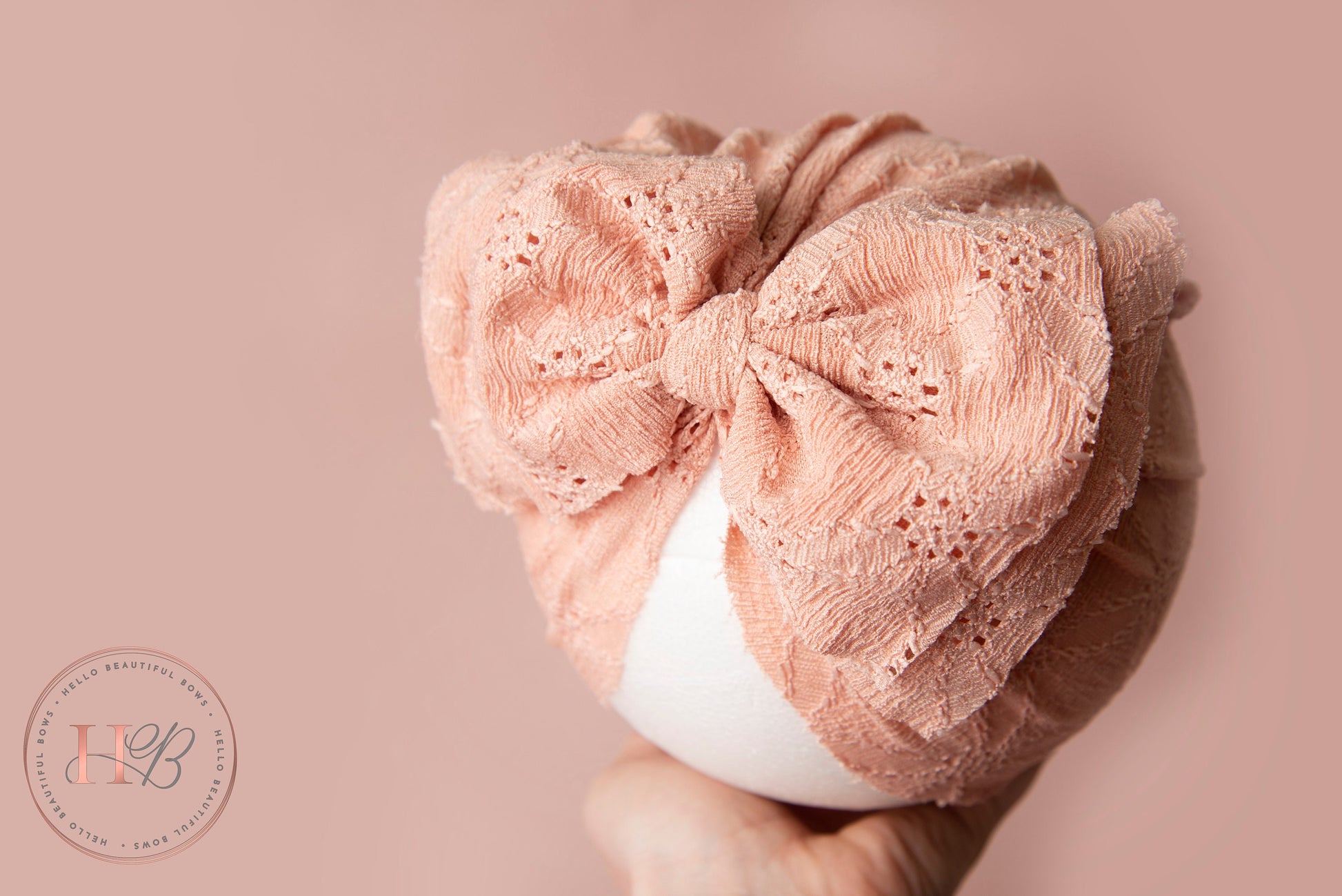 Baby turban, baby hat, baby accessory, baby shower gift, baby bow turban, summer turban, Brodrie peach Turban