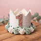 White birthday crown, 1st birthday crown, 2nd birthday crown, Cake smash crown, birthday crown, glitter birthday crown, first birthday girl,