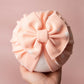 Baby turban, baby hat, baby accessory, baby shower gift, peach turban, baby bow turban, summer turban, ribbed turban, floral turban