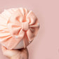Baby turban, baby hat, baby accessory, baby shower gift, peach turban, baby bow turban, summer turban, ribbed turban, floral turban