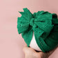 Baby turban, baby hat, baby accessory, baby shower gift, baby bow turban, summer turban, Brodrie green turban