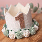 White birthday crown, 1st birthday crown, 2nd birthday crown, Cake smash crown, birthday crown, glitter birthday crown, first birthday girl,