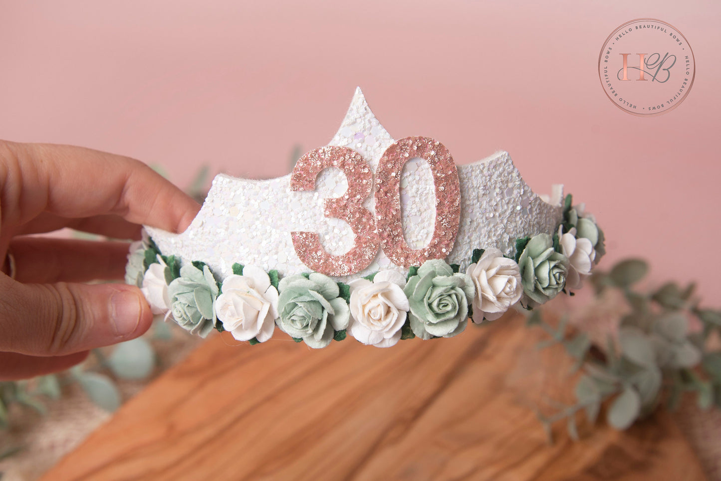 Girls birthday tiara, princess tiara, white birthday tiara, girls birthday crown, birthday accessories, 30 tiara, adult tiara, 21 tiara,