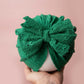 Baby turban, baby hat, baby accessory, baby shower gift, baby bow turban, summer turban, Brodrie green turban
