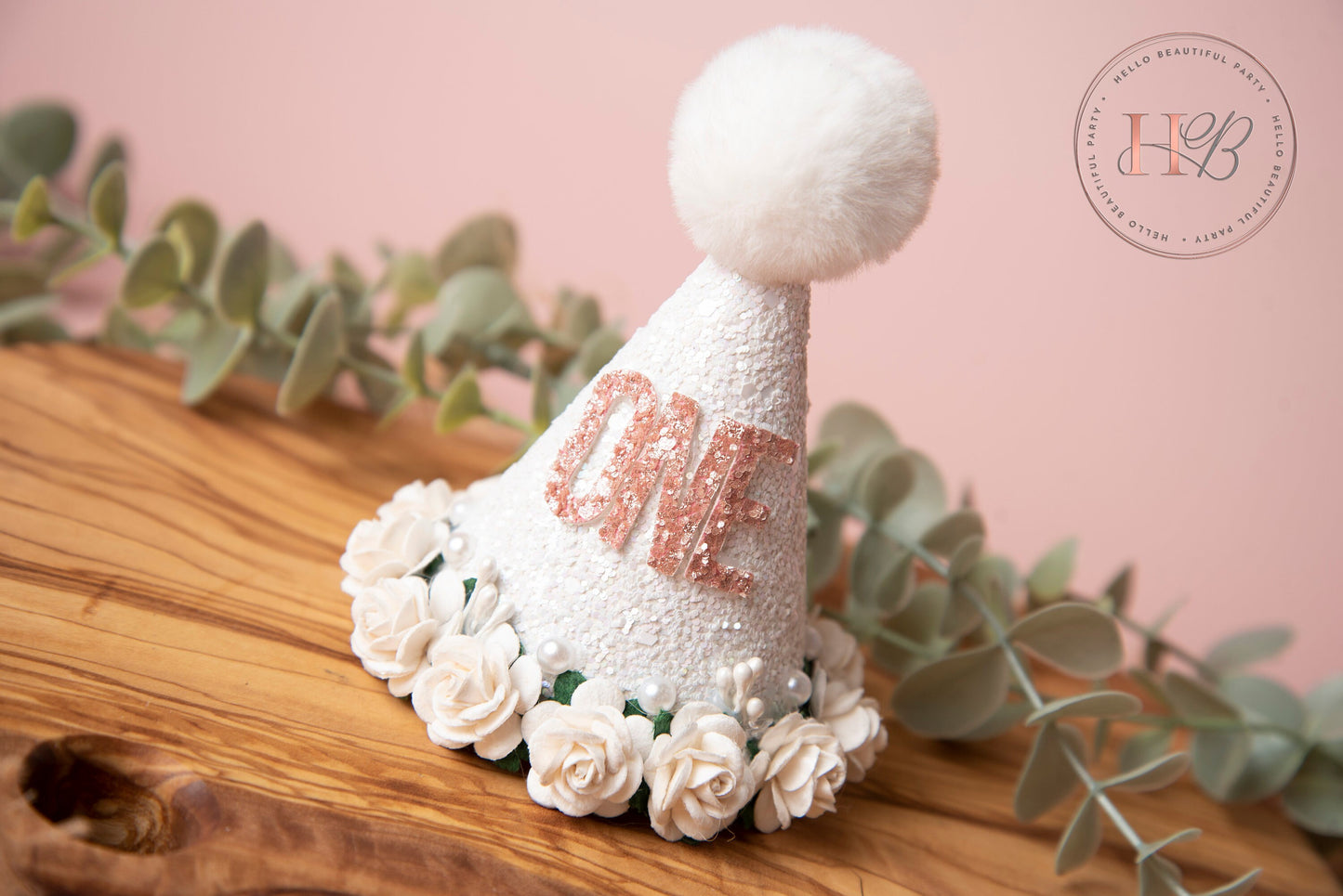 White birthday party hat, 1st birthday crown, 2nd birthday crown, Cake smash hat, birthday crown, party hat, first birthday girl,