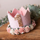 Pink birthday crown, Birthday set, birthday wand, birthday badge, 1st birthday crown, 2nd birthday crown, Cake smash crown,