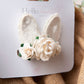 Spring bunny ears clips, Easter bunny clip, flower clip