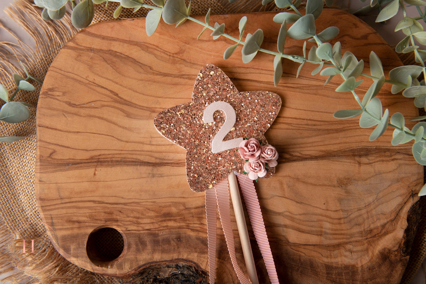 Birthday Wand, princess birthday wand, personalised wand, first birthday, cake smash prop, glitter wand