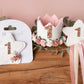White birthday crown, Birthday set, birthday wand, birthday badge, 1st birthday crown, 2nd birthday crown, Cake smash crown,