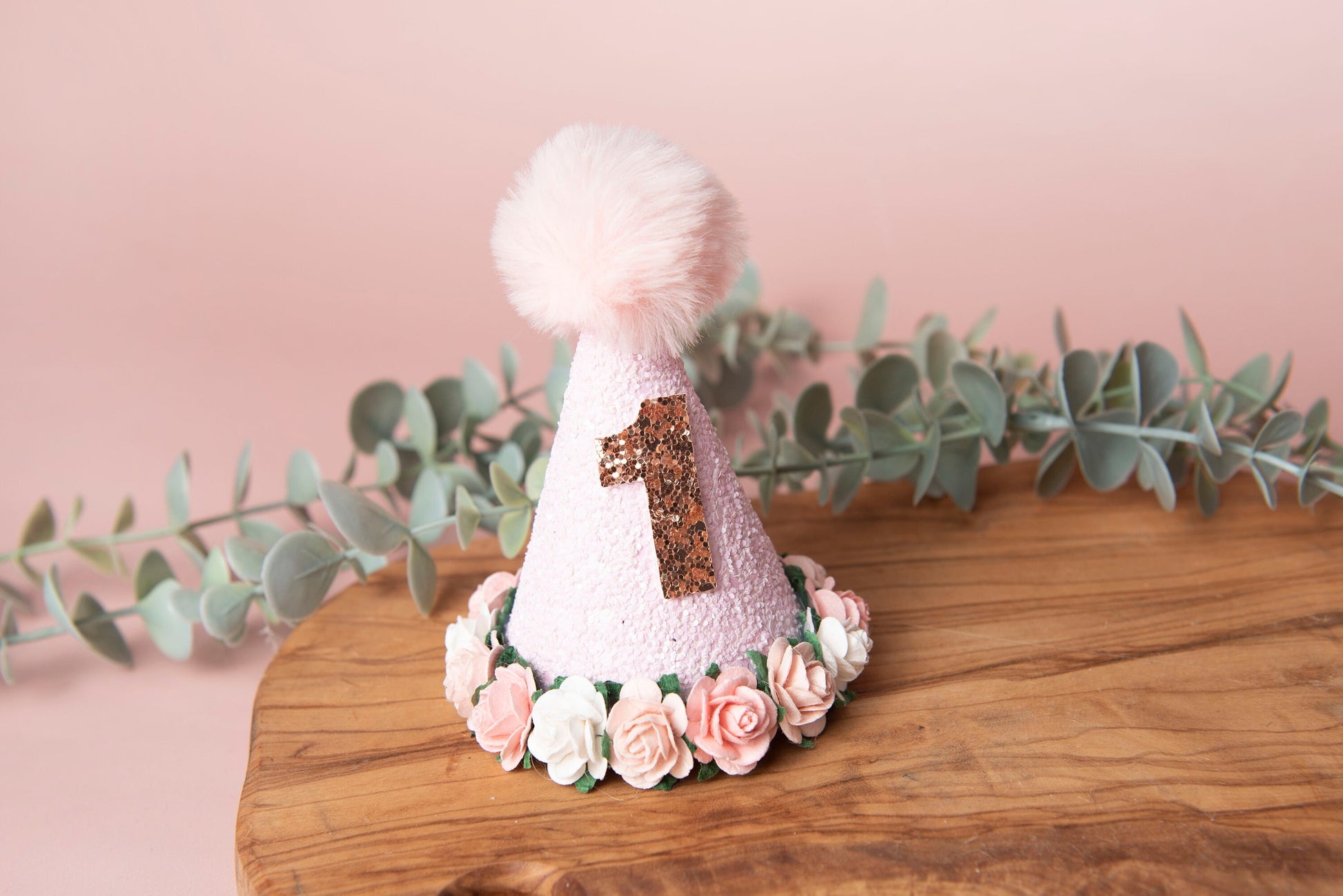 Pink birthday party hat, 1st birthday crown, 2nd birthday crown, Cake smash hat, birthday crown, party hat, first birthday girl,