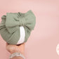 Baby turban, baby hat, baby accessory, baby shower gift, Khaki turban, bow turban, ribbed turban