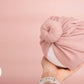 Baby turban, baby hat, baby accessory, baby shower gift, pink turban, donut turban, ribbed turban