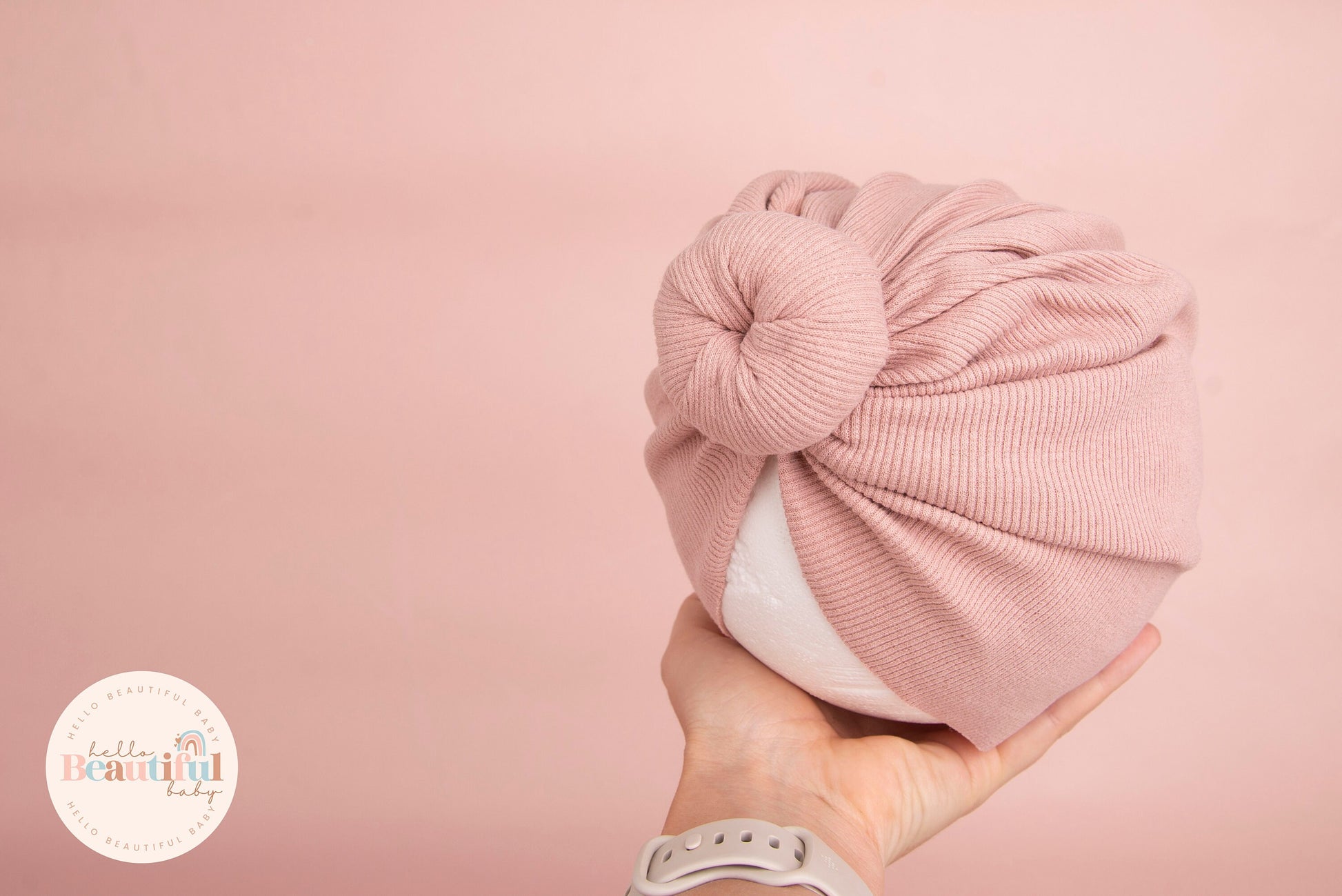 Baby turban, baby hat, baby accessory, baby shower gift, pink turban, donut turban, ribbed turban