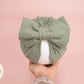 Baby turban, baby hat, baby accessory, baby shower gift, Khaki turban, bow turban, ribbed turban