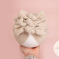 Baby turban, baby hat, baby accessory, baby shower gift, Beige turban, bow turban, ribbed turban