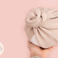 Baby turban, baby hat, baby accessory, baby shower gift, Beige turban, plait turban, ribbed turban