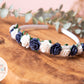 Girls flower Alice headband navy Christmas headband floral flower girl headband wedding decor