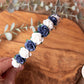 Girls flower Alice headband navy Christmas headband floral flower girl headband wedding decor